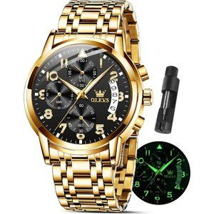 OLEVS Watches for Men with Date Luxury Big Face Waterproof Wristwatch